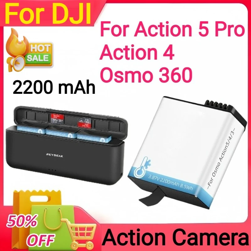 

For DJI Osmo Action Extreme Battery Plus (2200 MAh) for Action 5 Pro/Action 4/Osmo 360 New in Stock