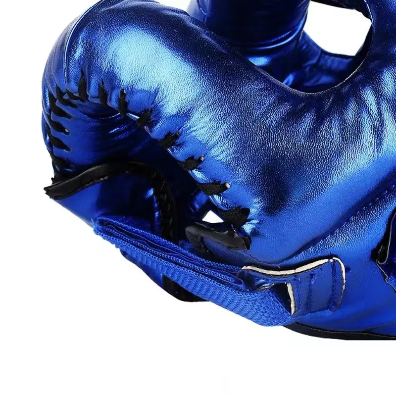 Professional Boxing Helmet Microfiber Leather MMA Sanda Full Wrap-Around Head Guard Free Fight Boxing Training Equipment