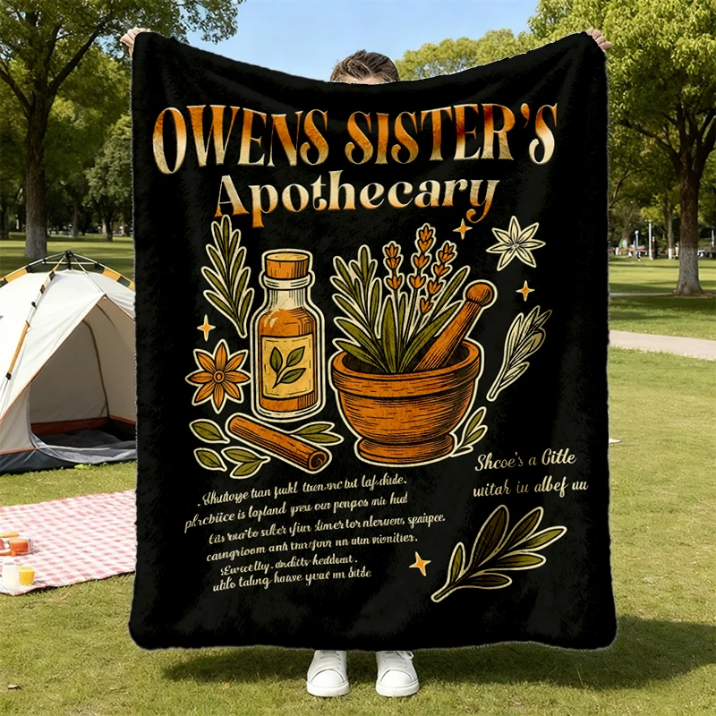 Ownes Sister's Apothecary Flannel Blanket, Magic Practical Flannel Throw, Midnight Margaritas Witchy, Practical Magic Wa