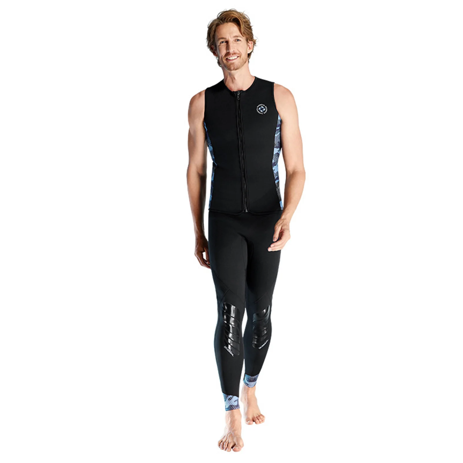 Men Wetsuit Top 3mm Diving Vest Swimsuit for Swimming Canoeing Snorkeling