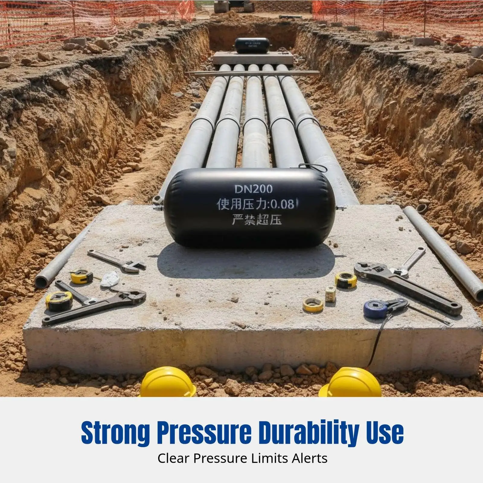 Heavy Duty Inflatable Test Sphere for Pipe Pressure Testing Water Blocking Sealing Leak Repair Tool Rubber Airtight with Copper