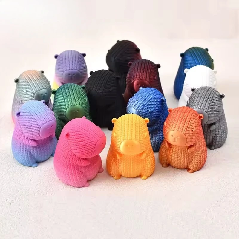 

3D printed animal toys Ornaments Movable Cartoon Creative capybara Plants rockery Fish Tank Landscaping Home offices Decor Gift