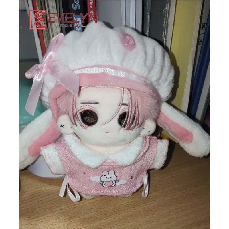 Evelyn (Doll) 10cm Doll's Clothes Lovely Pink design Rabbit Hat Cap Vest T-shirt Tops Replaceable Clothing Love and Deepspace