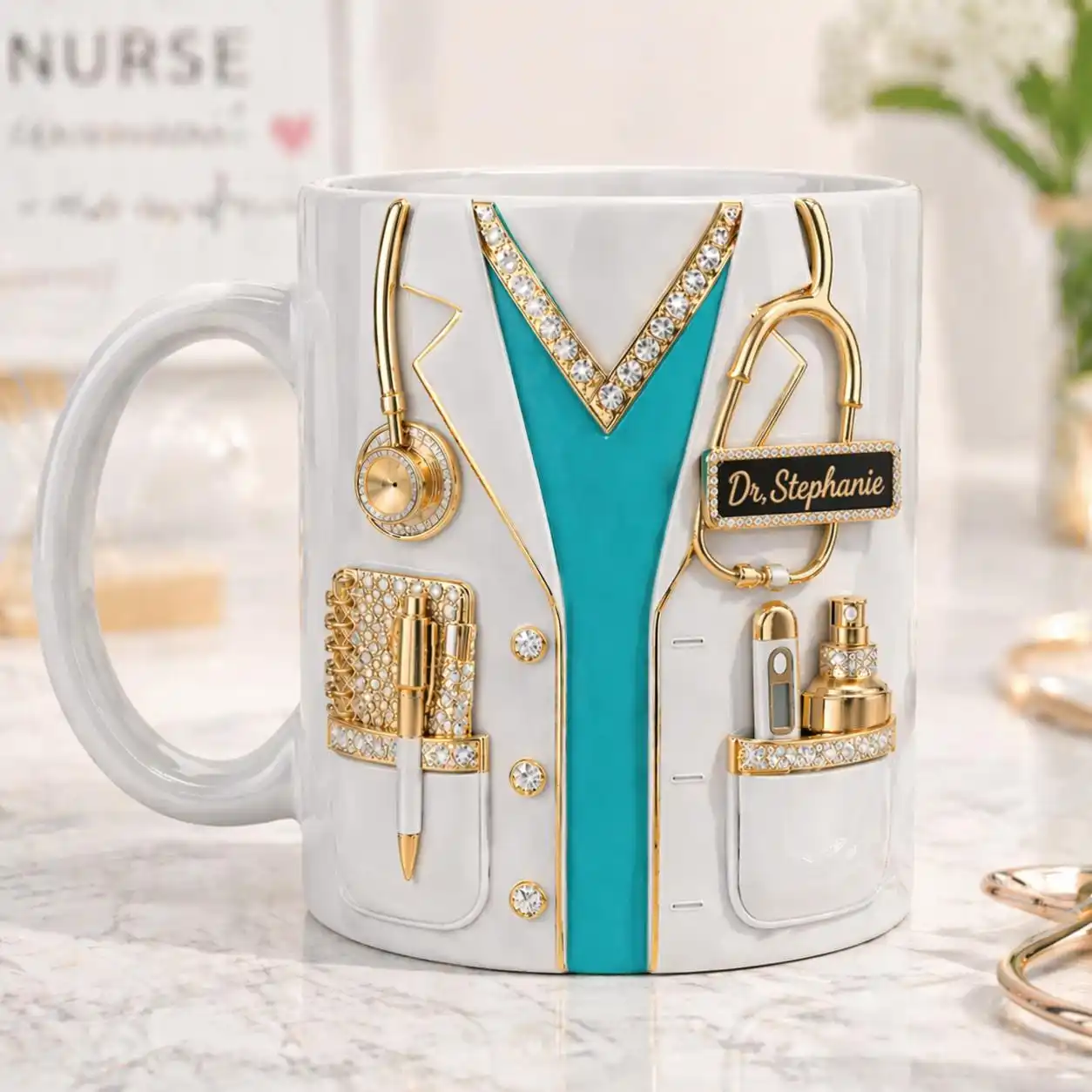 Tasses personnalisées à l'effet combinaison d'infirmière, Tasses sur le thème de la vie d'infirmière, Cadeaux personnalisés pour médecins, Cadeaux de diplômés, Fête des médecins, Cadeaux pour infirmières