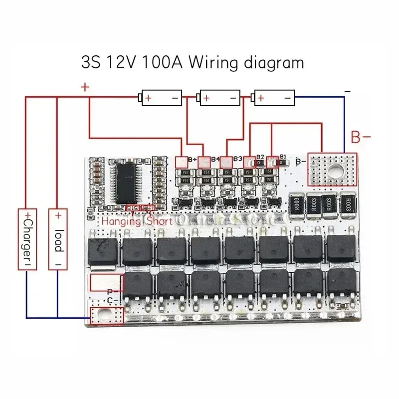 3S 4s 5s 3.2V 3.7V BMS 12v 21v 100a Li-ion LMO ternary lithium battery protection circuit board Li-Polymer balance charging