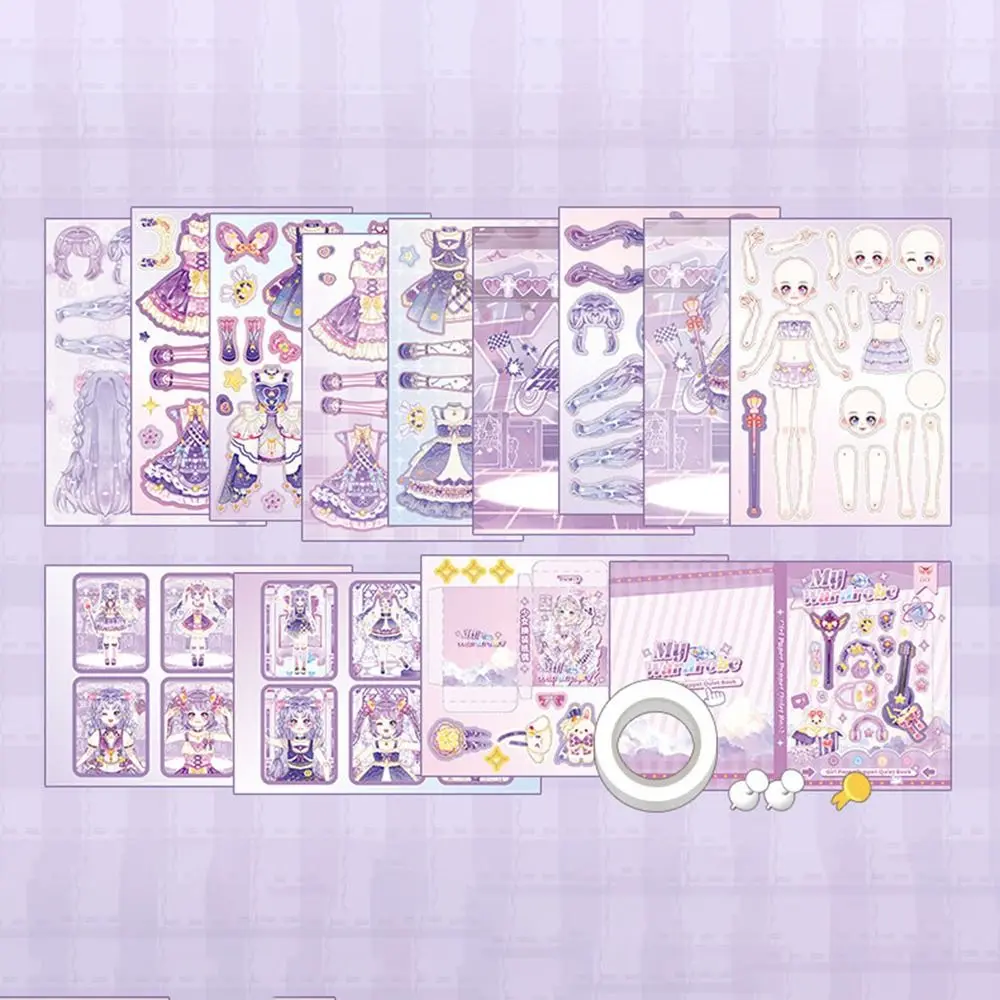 

Милое пеленальное платье, 3D наклейка, книга, мультяшная девушка, многоцветная тихая книга, бумага, сделай сам, декоративные наклейки, игрушка