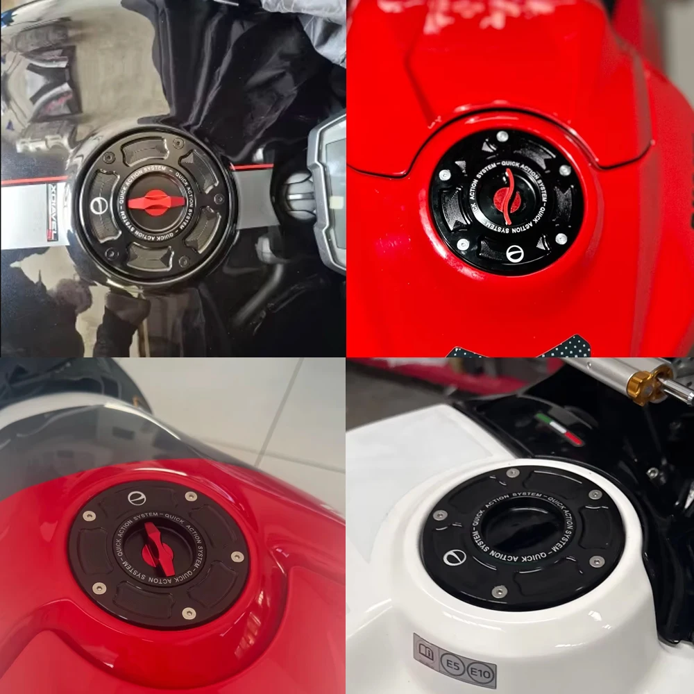CNC Billet Keyless / Keylock Fuel Tank Cap For DUCATI Panigale 899 959 1199 1299 Streetfighter V2 V4 V4S R Gas Oil Petrol Cover