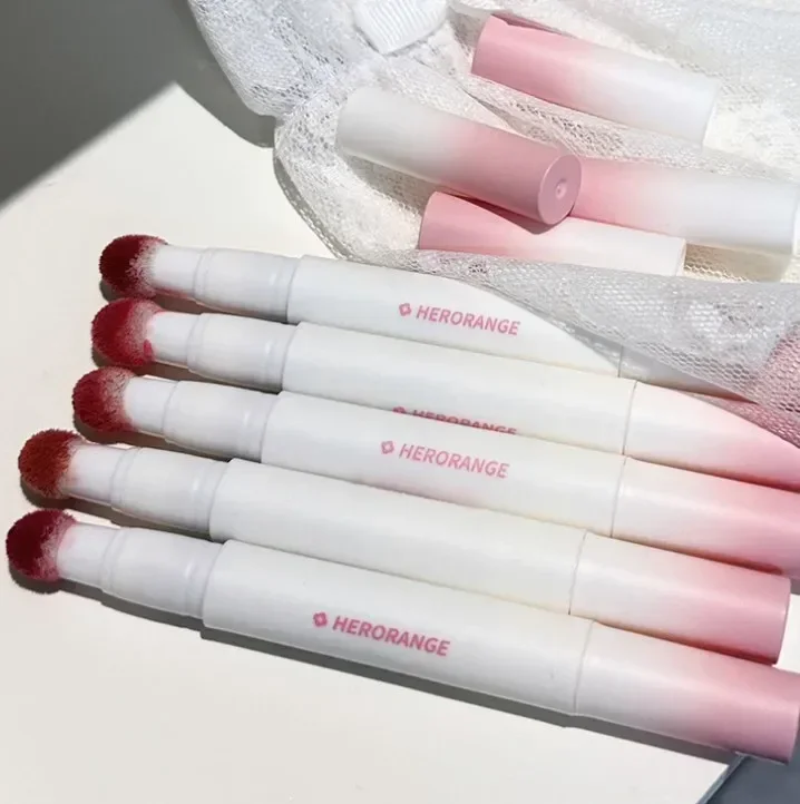 Flauschiger Samt weiche Lippen glasur Pigment wasserdicht nackt matt rot flüssige Lippenstift Creme lang anhaltende Färbung Wange Lippen tönung Kosmetik