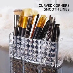 3 Grids Nail Art Brush Organizer Desktop Eyeliner Holder Cosmetics Pen Storage Rack Acrylic Makeup Brush Holder Showing Shelf