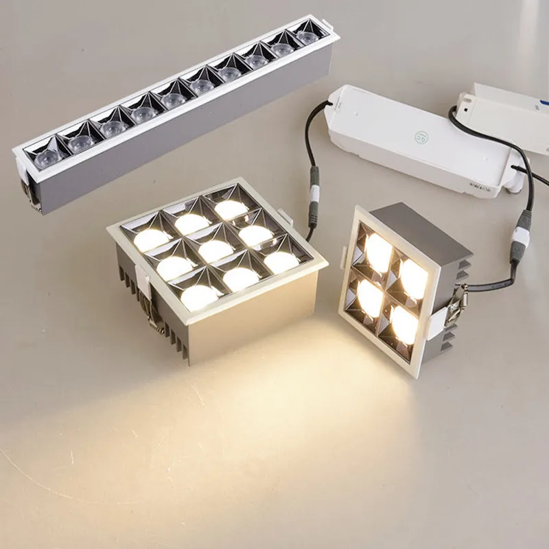 Wpuszczane reflektory kwadratowe oprawy typu downlight 110V/220v 12W Chip oprawy oświetleniowej do pokoju kuchennego reflektory hotelowe