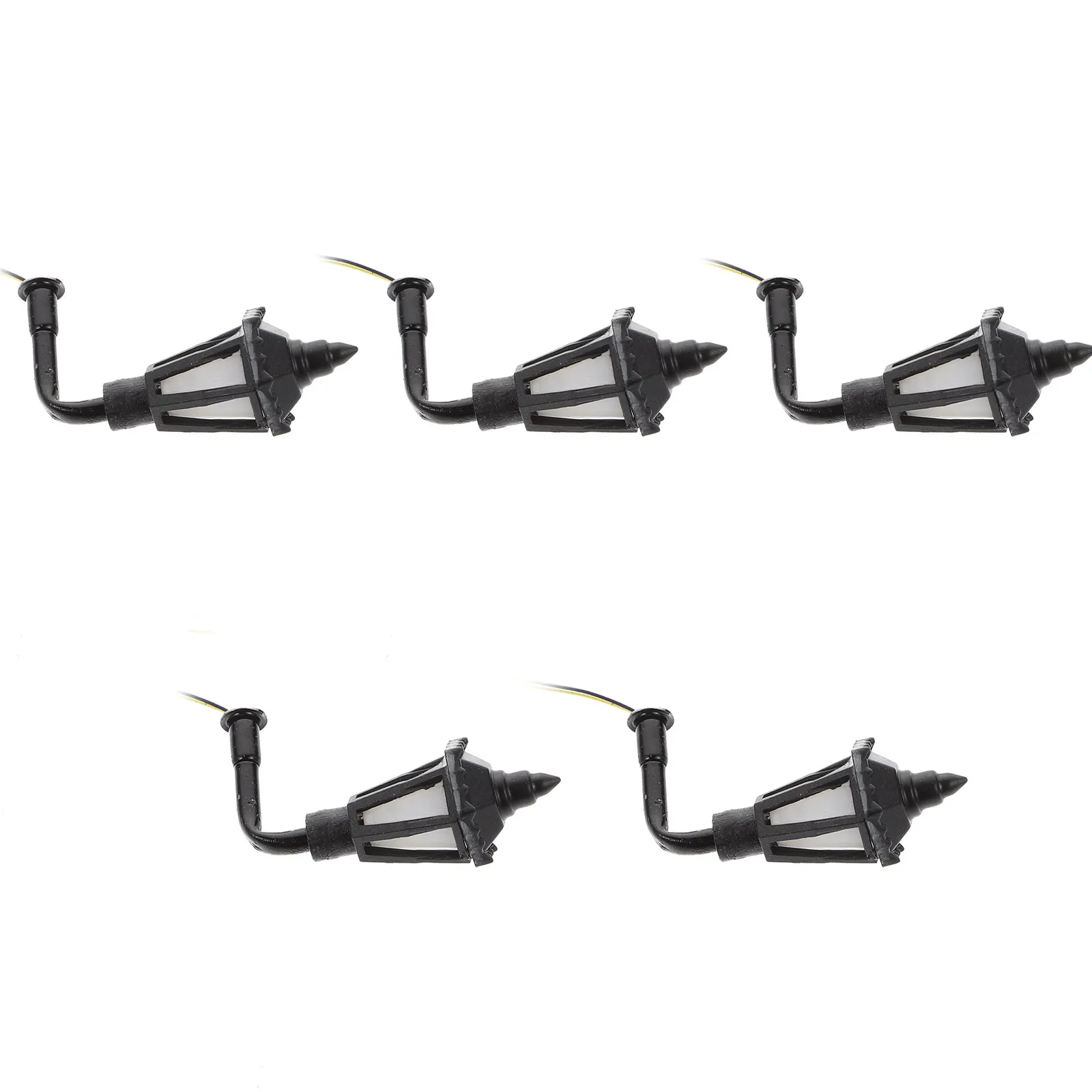 5Pcs Mini Decorative Wall Lamp European Style Artificial Light for Sand Table Garden Ornament Night Scene Accessory