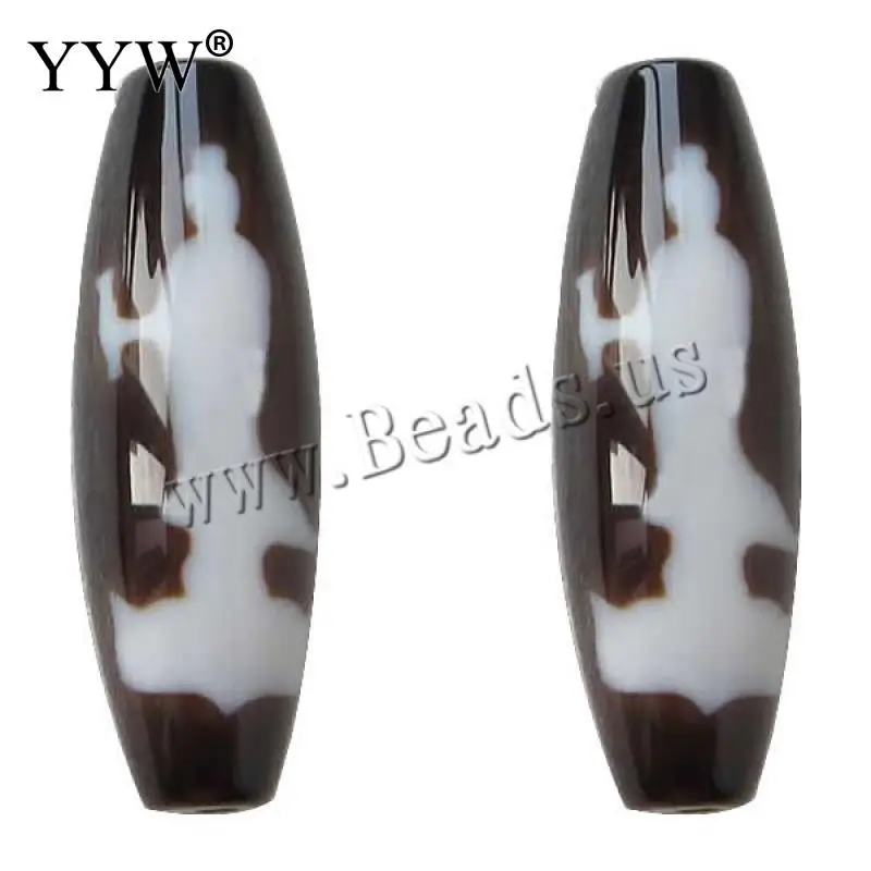 

High Quality Natural Tibetan Agates Dzi Beads Brand Oval Kuanyin Two Tone Hole:Approx 1.2mm By Pc Healing Good Blessing Beads