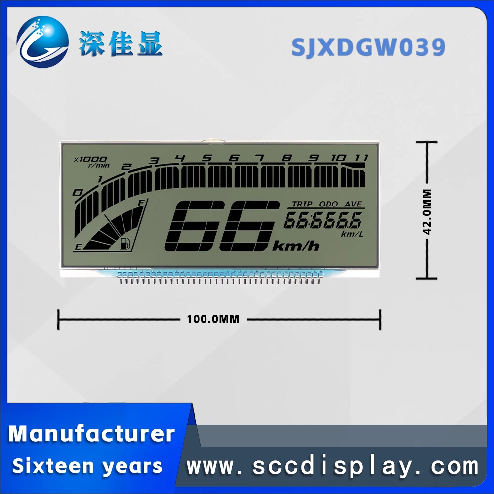 شاشة LCD للبيع بالجملة من الشركة المصنعة SJXDGW039 شاشة عرض رقمية HTN أحادية اللون شاشة أداة من نوع رمز الجزء المضاد للوهج #5
