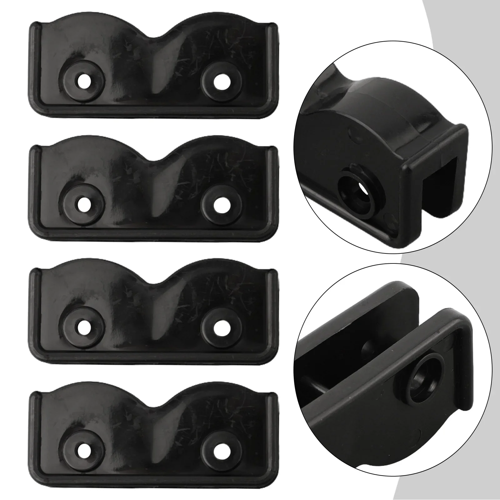 

4pcs Tent Bracket Replacement Connector Spare Support Rectangular Bracket Black Plastic Garden Awning Connection Holder