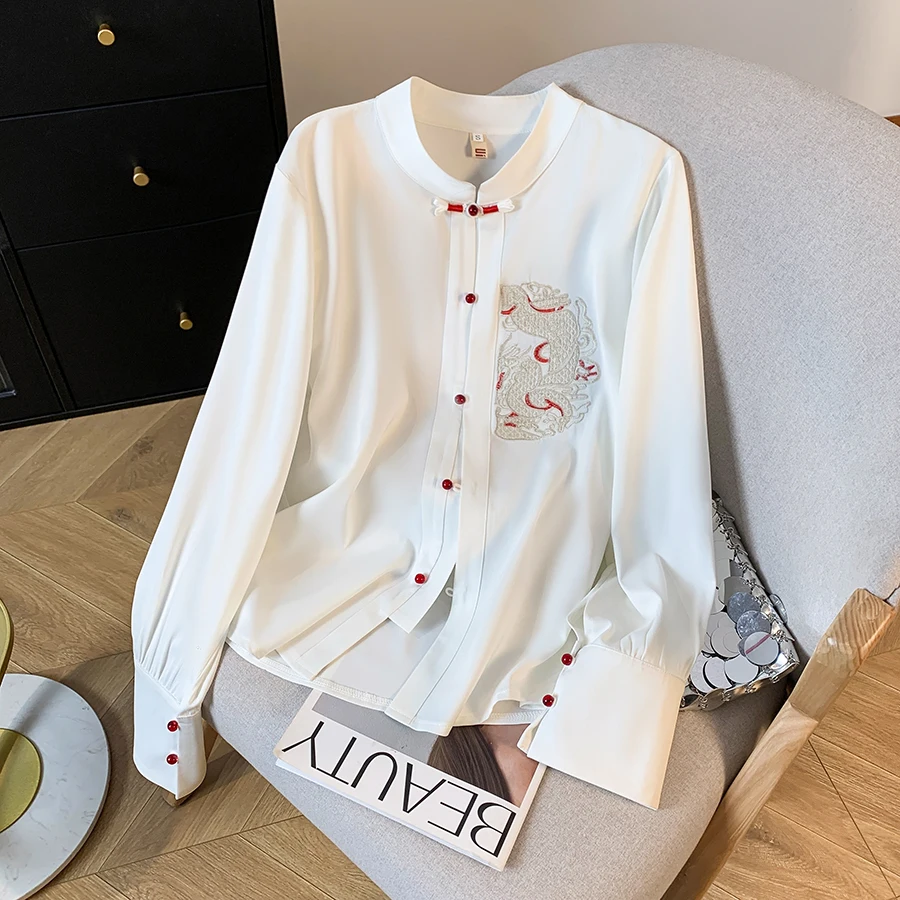 New Chinese Style Embroidered Stand Collar Handmade Button Gold Velvet Jacket Daily Wear Polyester Fiber 100% Spring Season