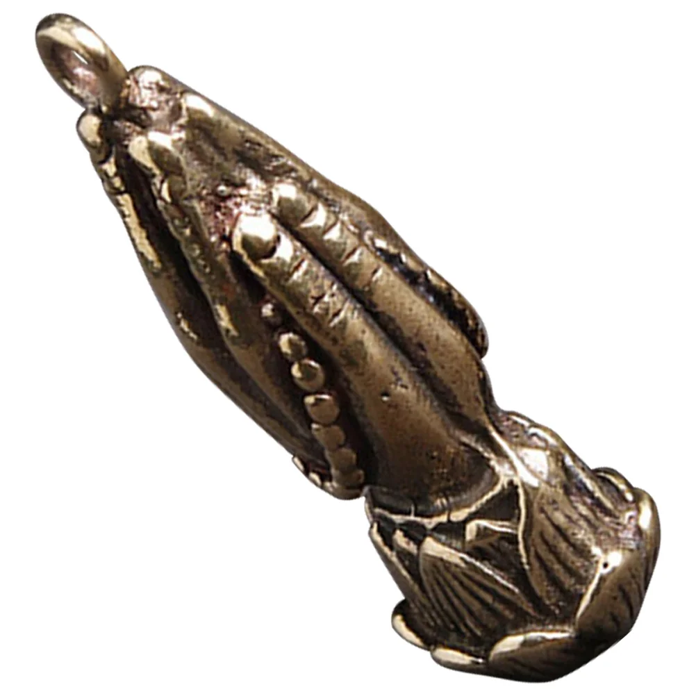 

Brass Buddha Hand Pendant Charm Compact Ornaments Decorative Hanging Accessories Home Office Retro Jewelry Parts