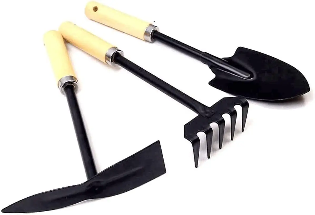 Mini Shovel Shovel Three Sets of Garden Tools Potted Plant Maintenance Clothes Wooden Handle Garden Tools Gardening Gifts for Wo