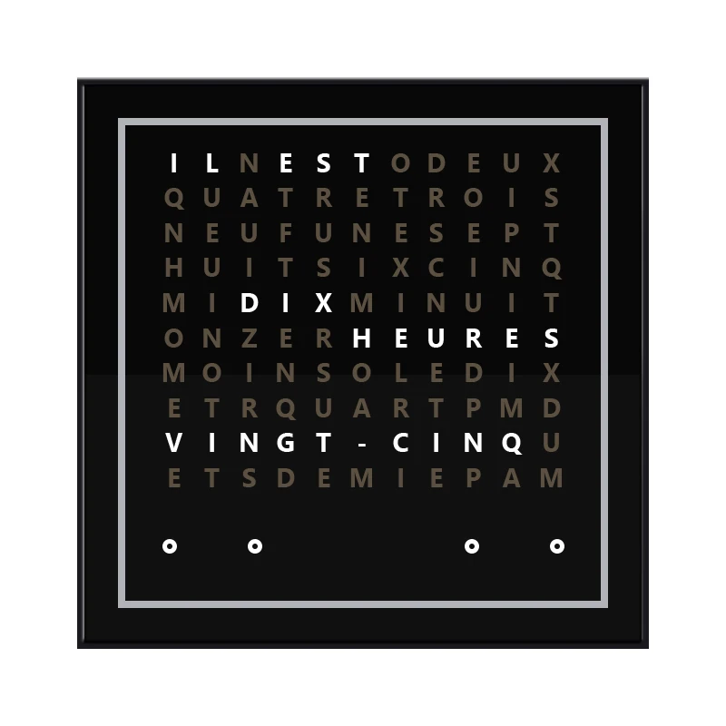 Sample Unique Design  Word Clock Text Clock