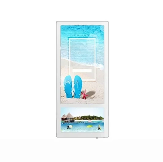 Dual Screen  Advertising Display Elevator LCD Monitor USB Media Player Split Screen and Timing Play Advertisement