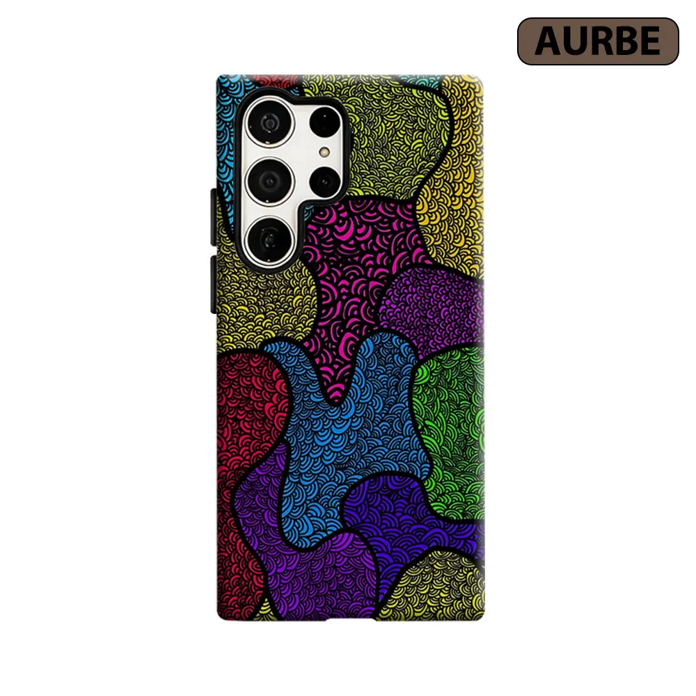 Rainbow Swirl Mosaic Phone Case For Samsung Galaxy S26 S25 S24 S23 Ultra Plus HD Hard Double Layer Film Cover
