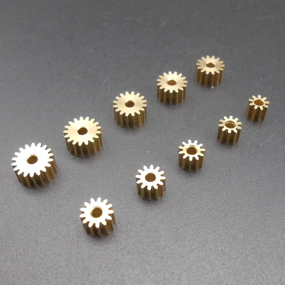 10 pz/set 0.4 M pignone cilindrico in ottone meccanico piccolo 0.4 Mod foro apertura 2MM 1.98MM 9/10/11/12/13/14/15/16/17/18 denti H 4MM