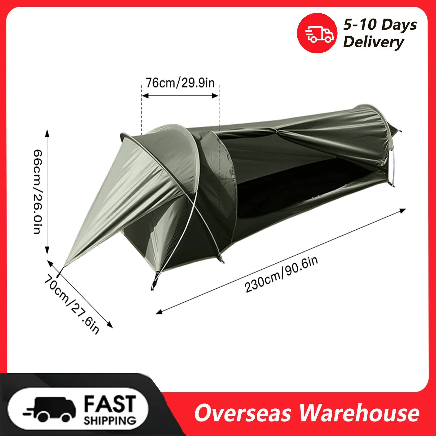 Ultralight Single Person Tent 210D Oxford Waterproof Camping Tunnel Tent for Outdoor Backpacking Hiking Fishing