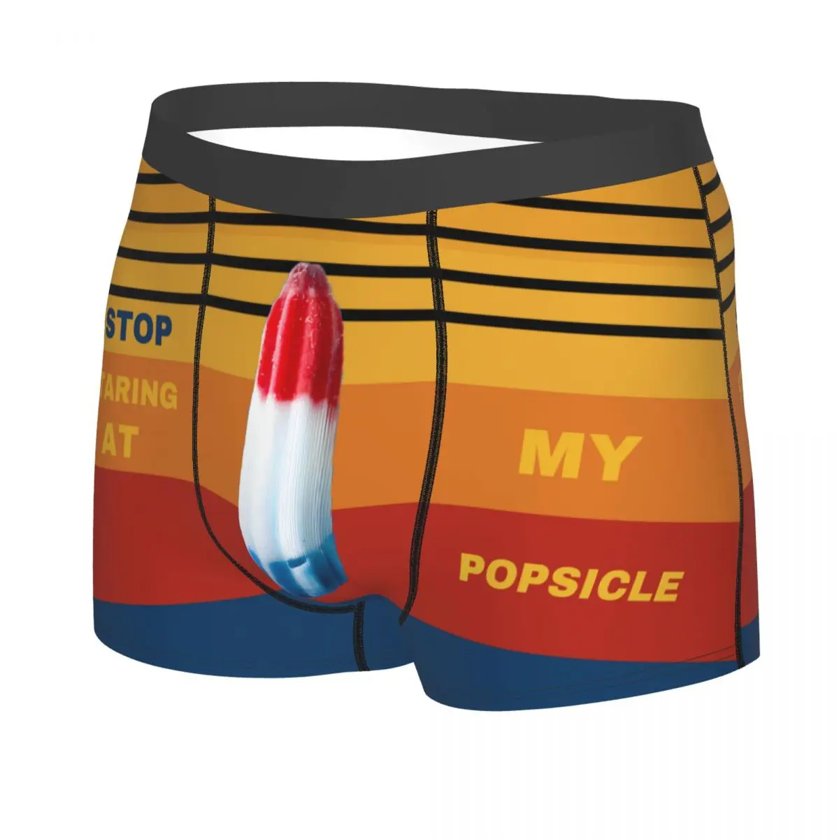 หยุดจ้องมองกางเกงบ็อกเซอร์ชาย Rocket Popsicle ของฉัน สำหรับสามี แฟนหนุ่ม ของขวัญแต่งงาน ชุดชั้นใน กางเกงในลายแปลกใหม่