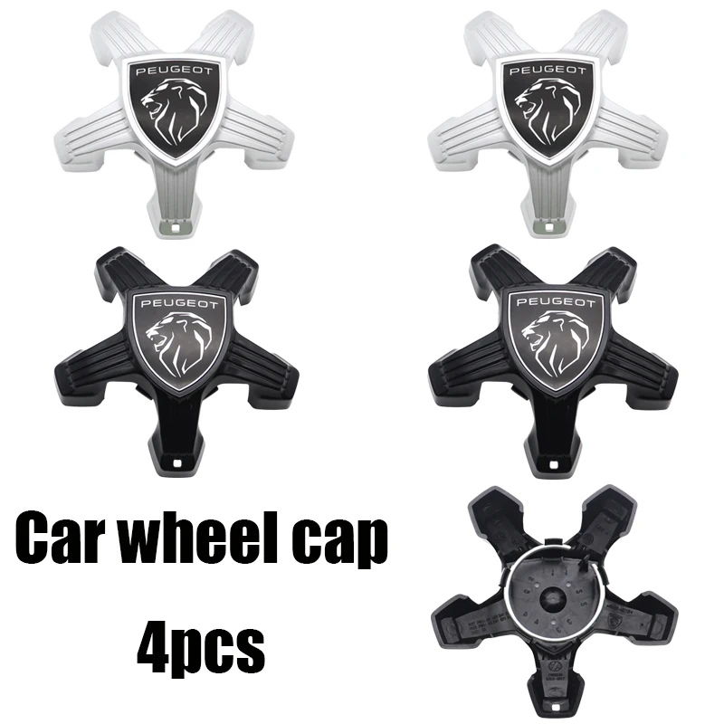

4pcs 3D Peugeot new claw 5pins logo car emblem Wheel Center Hub Cap auto Rim refit dust-proof badge covers sticker accessories