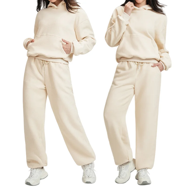 

Casual Sports Sweatshirt Set for Women Skin-friendly High-End Feel Running Fitness Set Comfortable Loose Fit Sweatpants