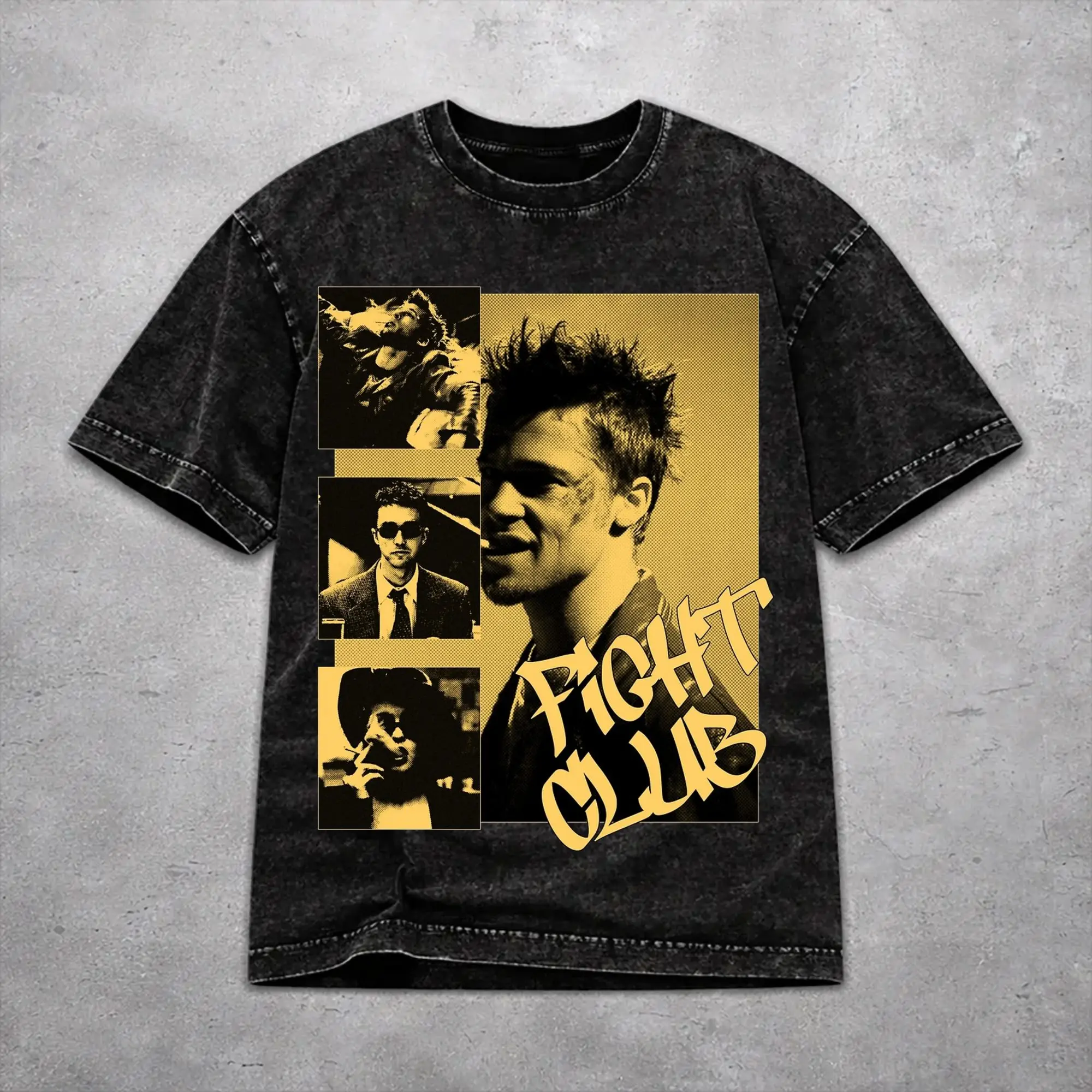 Fight Club Movie Washed T Shirt Fashion Streetwear for Men Women  Oversize T-Shirts Tee Short Sleeve