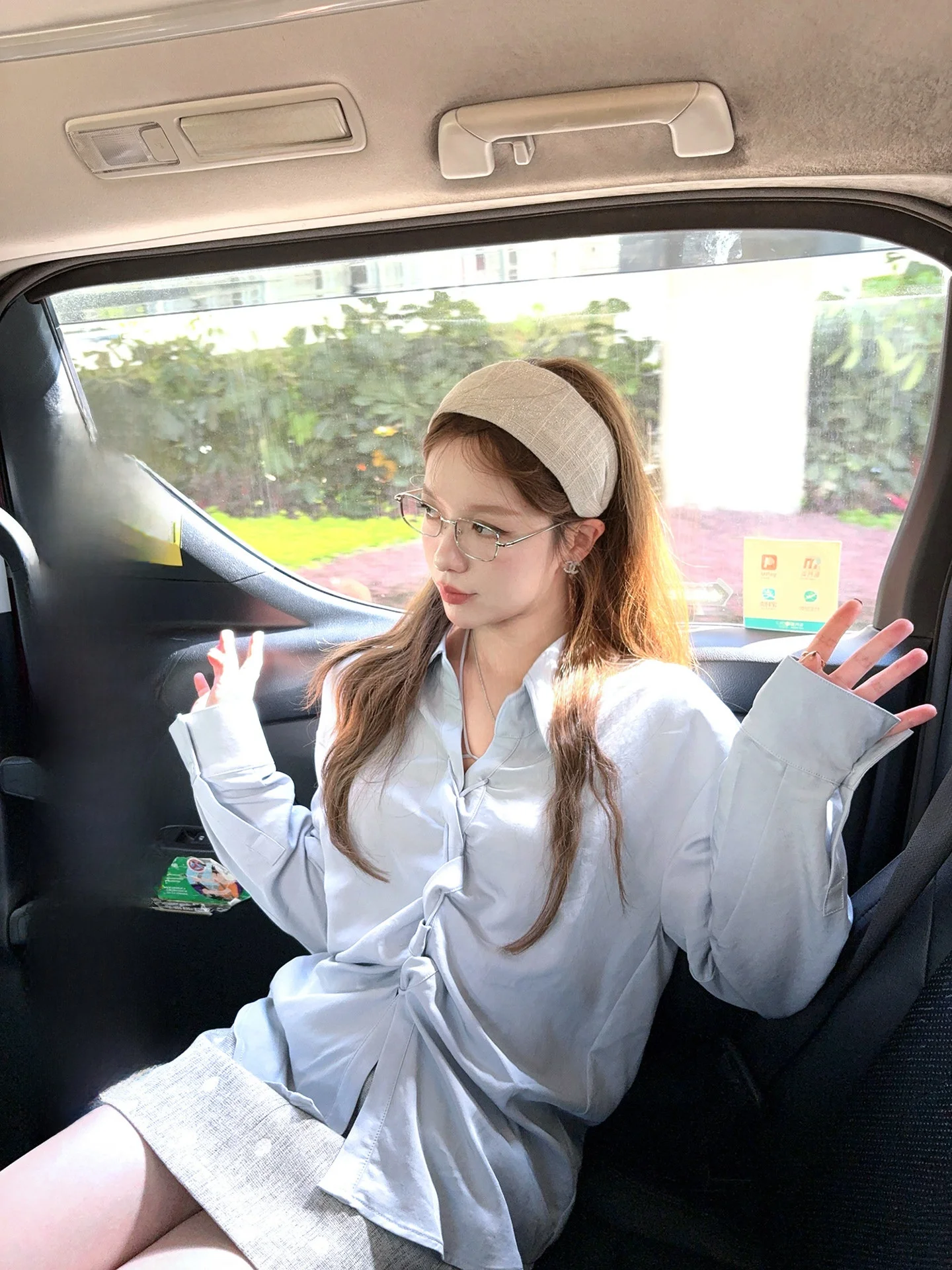 

Blue White Two Colors Tie Dye Women's Early Autumn Design Sense Asymmetrical Matched irt Romantic Sle Loose Polyester