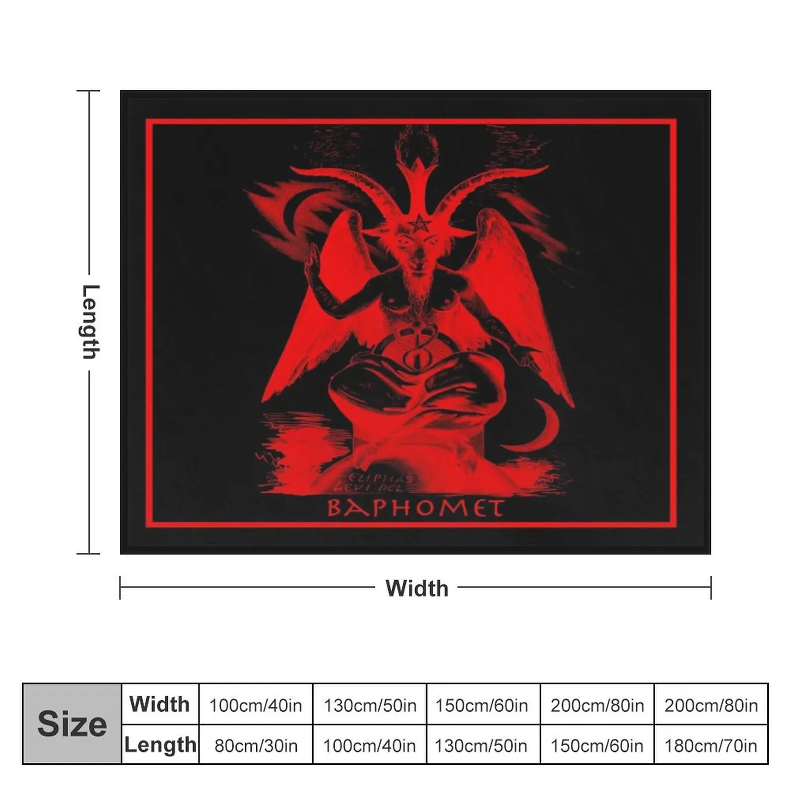 Satanic, Baphomet, Red Devil, Halloween, Occult Satan Design Throw Blanket Soft Plush Plaid Soft Big Loose Blankets