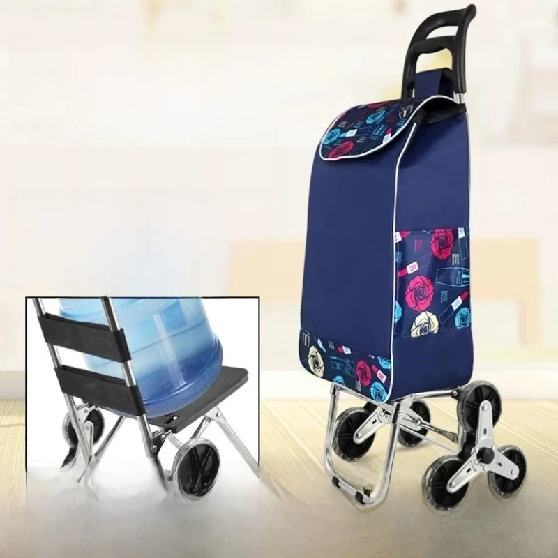 lightweight-portable-shopping-cart-stair-climbing-vegetable-buying-hand-pulled-foldable-elderly-people-hand-push-cart