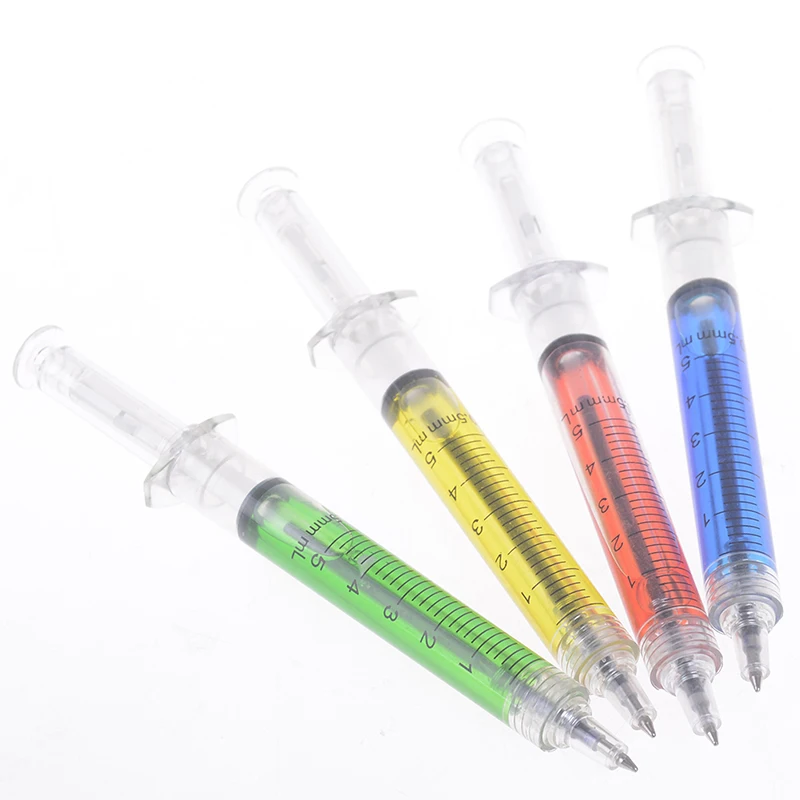 

1Pcs Cute Creative Ballpoint Pen Syringe Flowing Liquid Blue Ink Ballpoint Pen Cute Stationery Office Supplies