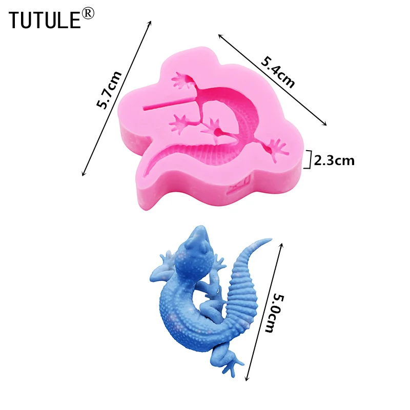 Tummy-tailed lizard Keychain shaker Silicone Molds DIY UV epoxy Flexible Polymer Clay Molds lizard Cake Chocolate Silicone Mold