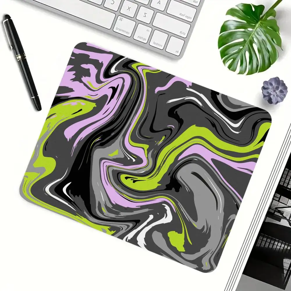 Colorful Liquid Fluid Mouse Pad Trendy Swirl Texture Anti-Slip Office Gaming General Table Mat