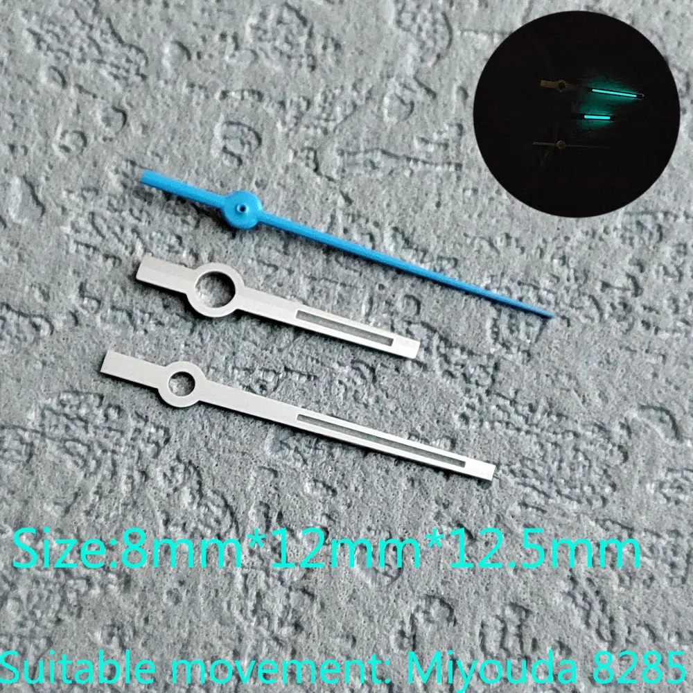 Lancette dell'orologio Miyouda8285 mani blu lancette luminose accessori per orologi di seconda mano lancette dell'orologio lancette argento una parte