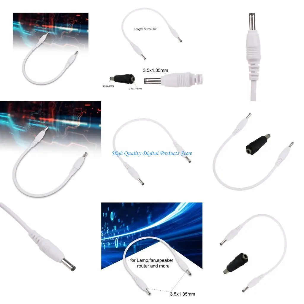 

U2JE Long lasting DC3.5x1.35mm Power Adapter Cord for Electronic Devices 20cm