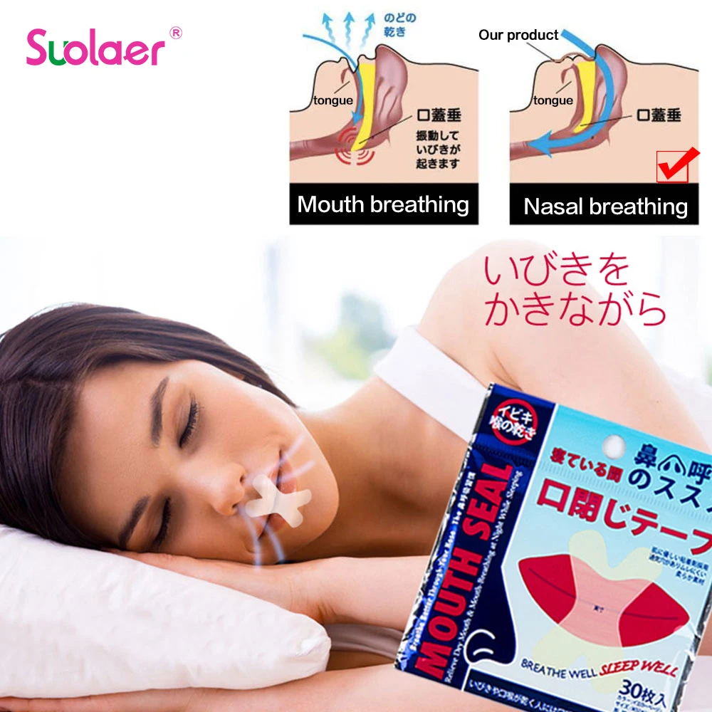 Mouth Tape Sleep Anti Snore Stickers Nasal Lip Paste Straps Anti-snoring Mouthpiece Better Breathing Adults Children Health Tool