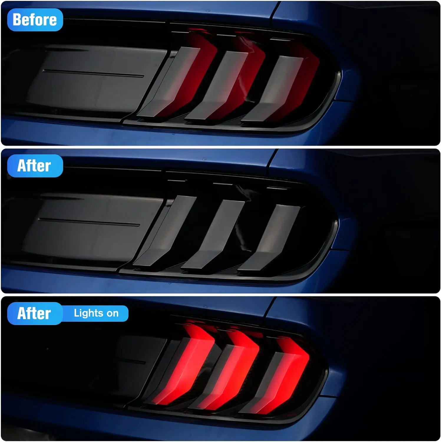 6Pcs Tail Light Lamp Covers For Ford Mustang 2018-2022+ Mustang Taillight Covers Guard Trims Frame Bezels Decoration Accessories