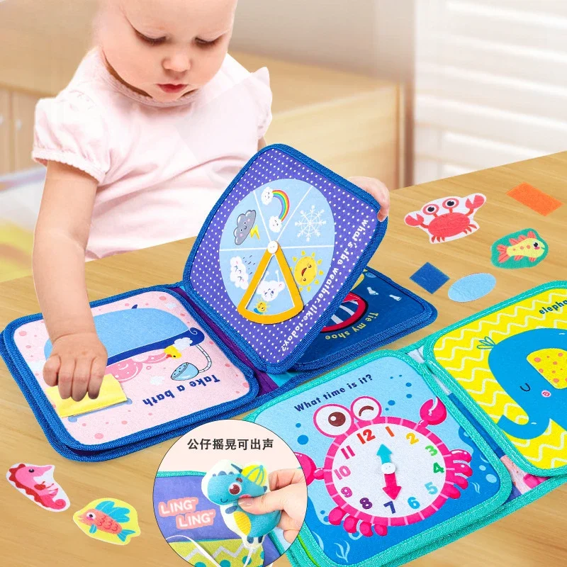 Infant Toys 0-3 Years Old Quiet Cloth Book Can't Be Torn Three-dimensional Doll Montessori Education Baby Toys Educational