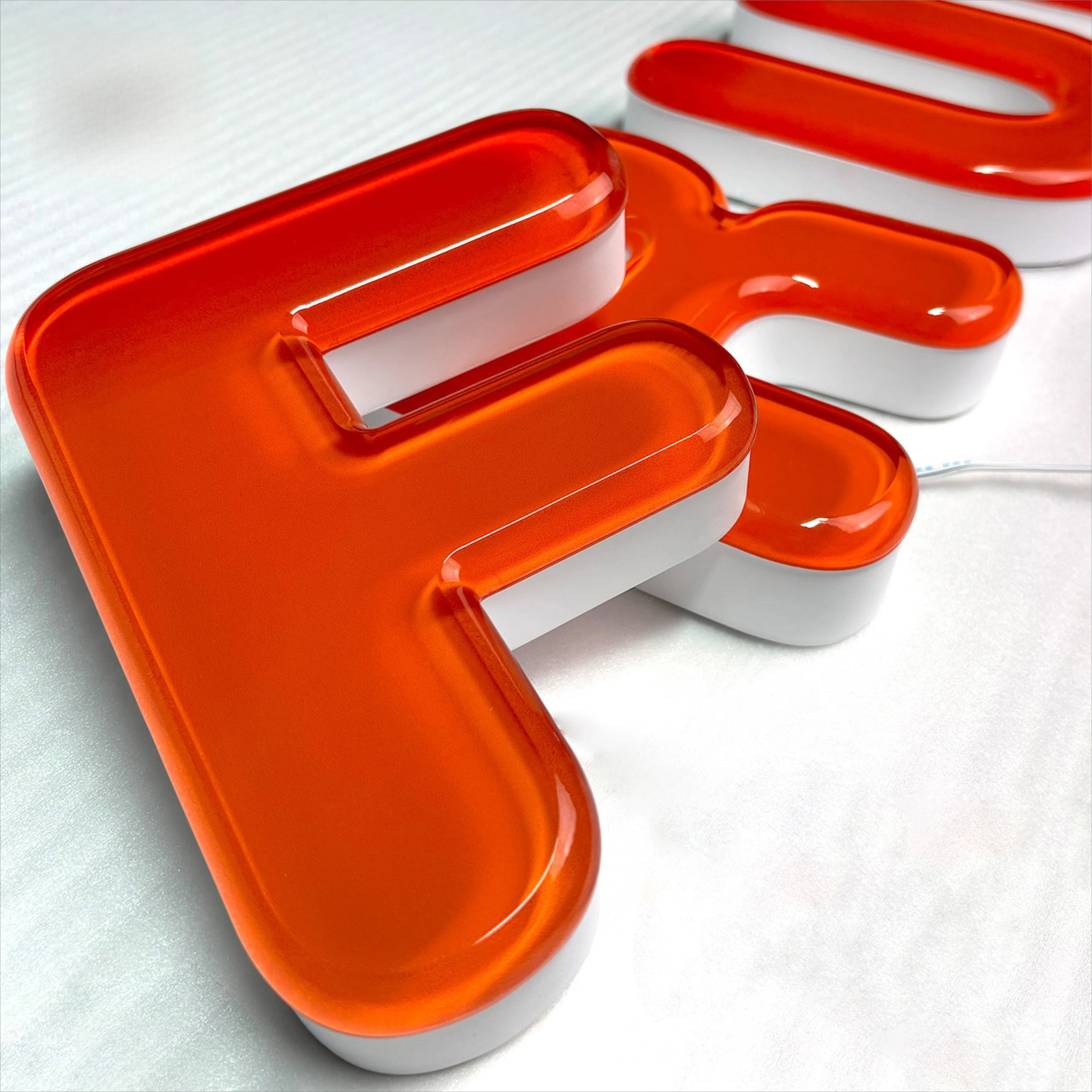 Custom 3d Channel Letters Crystal Sphere Jelly Luminous Word Sign Custom 3D Jelly Acrylic logo Sign Candy Style
