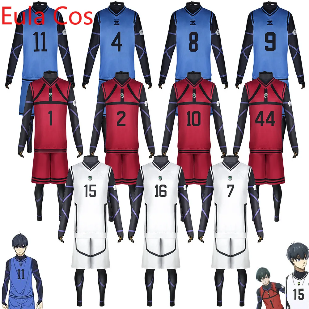 Anime Blue Lock Jersey Football Club Sportswear T-Shirt Men Isagi Yoichi Cosplay Costume Chigiri Rensuke Kunigami Bachira Meguru