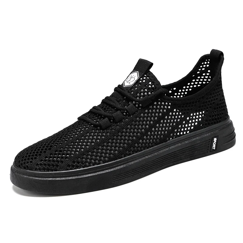 

2025 Summer Men's Sneakers Comfortable Hollow Breathable Soft Non-slip Flat Mesh Shoes Outdoor Casual Sports Shoes Sneaker