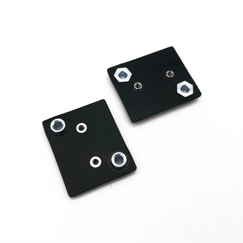 Rapid Prototype Custom Black Coated Steel Sheet Metal Parts Laser Cutting Mounting Base Plate with Threaded Studs