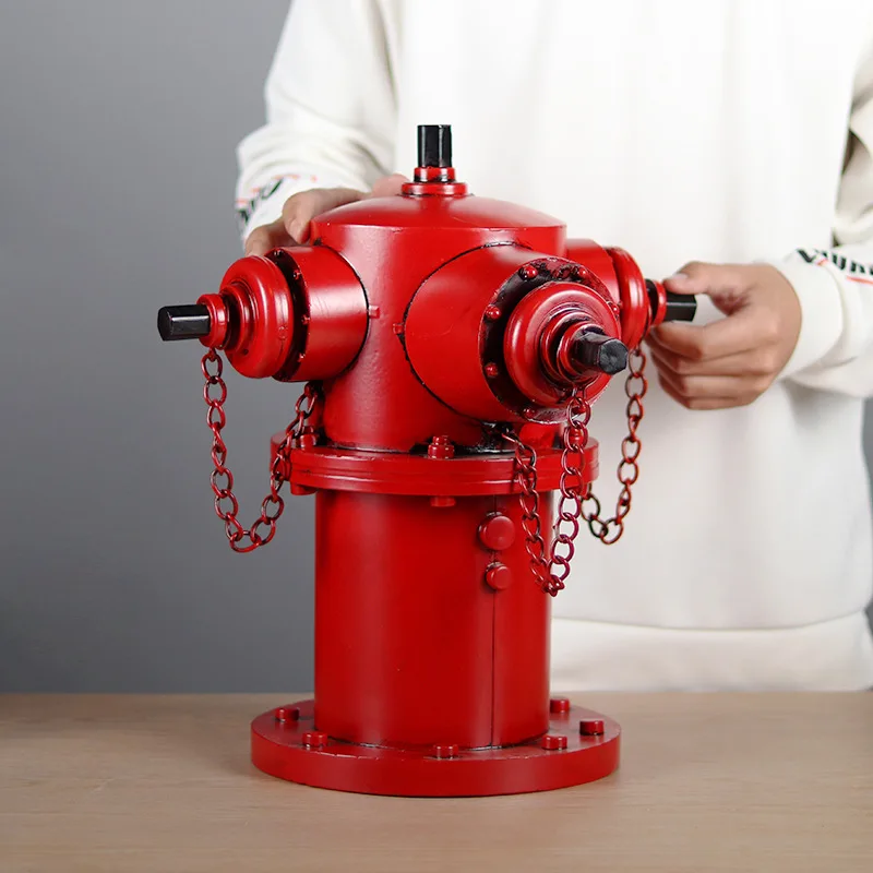 Simulation fire hydrant model handmade metal creative industrial wind bar garden decoration ornament photography props