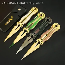 Valorant Perimeter Fearless Contract Weapon Magic Spark Butterfly Throw Knife Electric Light Model 21CM Cosplay Weapon Sword Toy