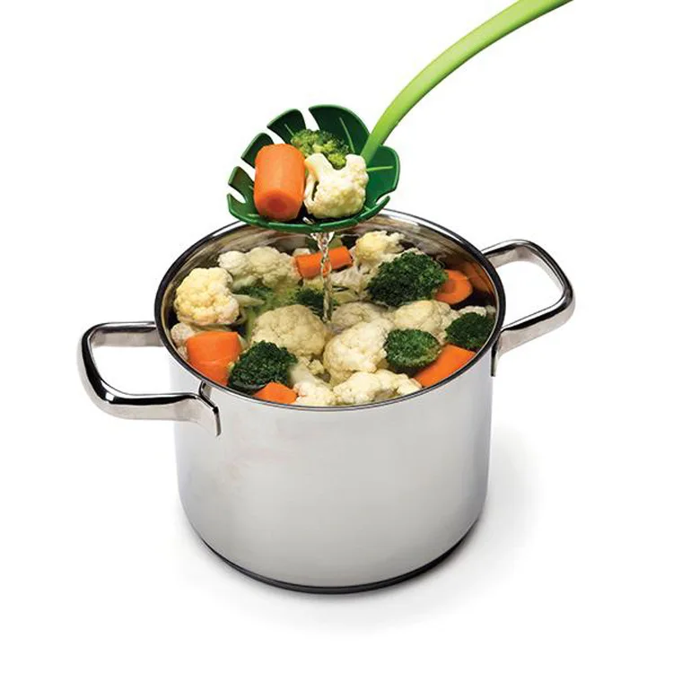 Creative JungleSpoon Green Leaf Colander Turtle Leaf Spoon F