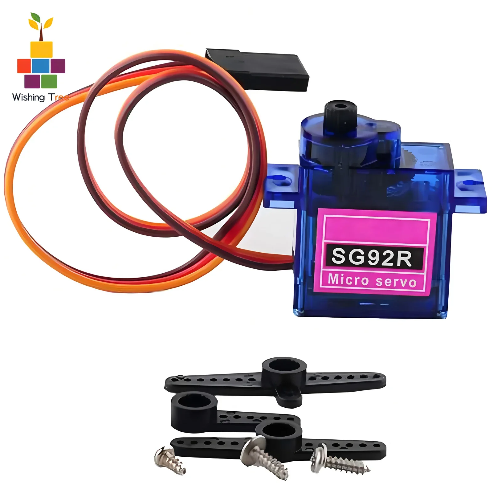 

Микросервомотор SG92R 9г с углом поворота 360° ° Непрерывное вращение и 270° ° Регулировка угла наклона для радиоуправляемых моделей и робототехники