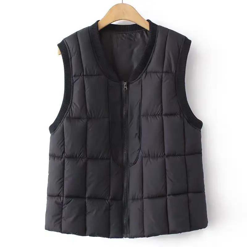 Men Plus Size Quilted Vest Zip Up Sleeveless Waistcoat Warm Casual Winter Outerwear